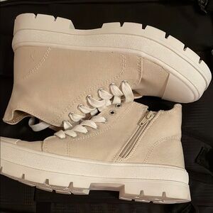 Women's Cream High-Top Sneakers